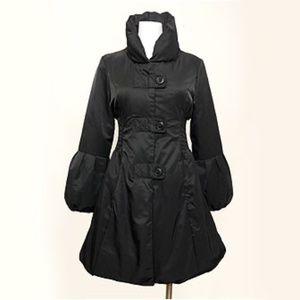 European Culture Elegant Black Winter Puffer Coat